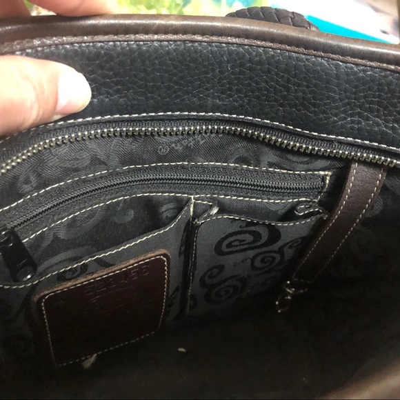 Brighton black brown leather baguette bag A 523456 - Picture 11 of 12